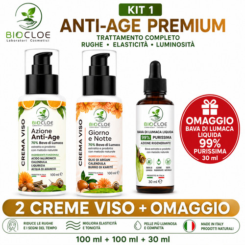 Crema viso bava di - 70%, lumaca